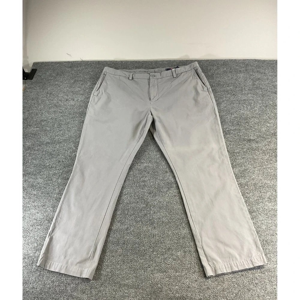 Vineyard Vines Men's 40x30 Gray Chino Pants Classic Fit Casual Preppy Golf Stret